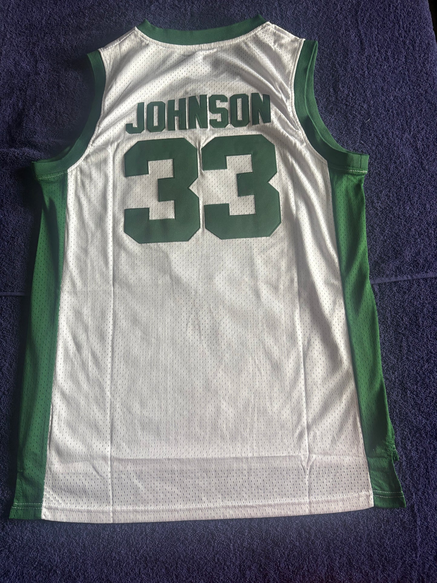 Retro Throwback NCAA Basketball Vest Large Michigan State Spartans 33 Johnson