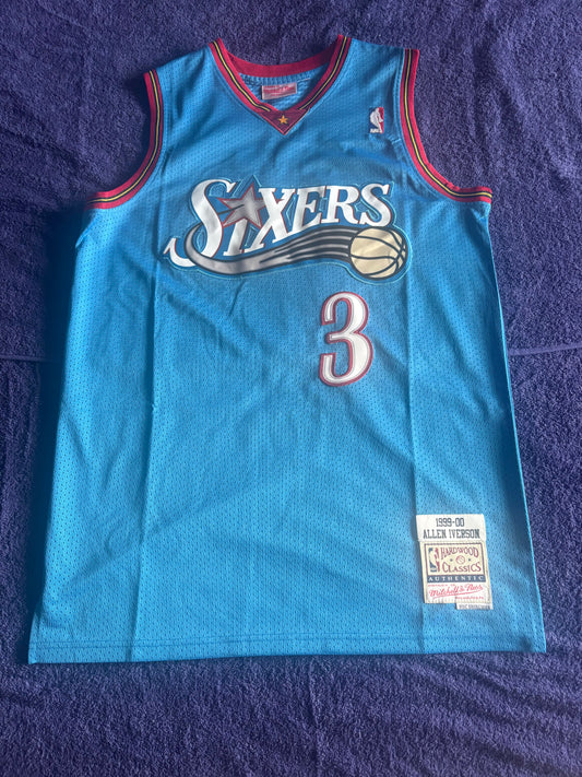 Philadelphian76ers NBA HardWood Classics Basketball Vest Large Iverson 3