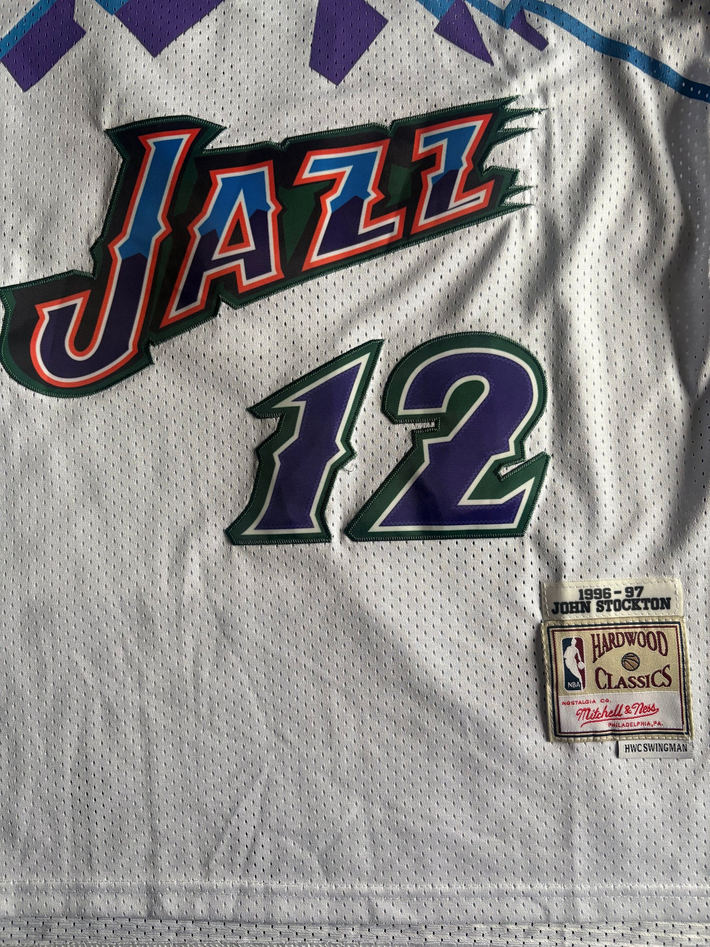 Utah Jazz M&N NBA HardWood Classics Basketball Vest Large Stockton 12