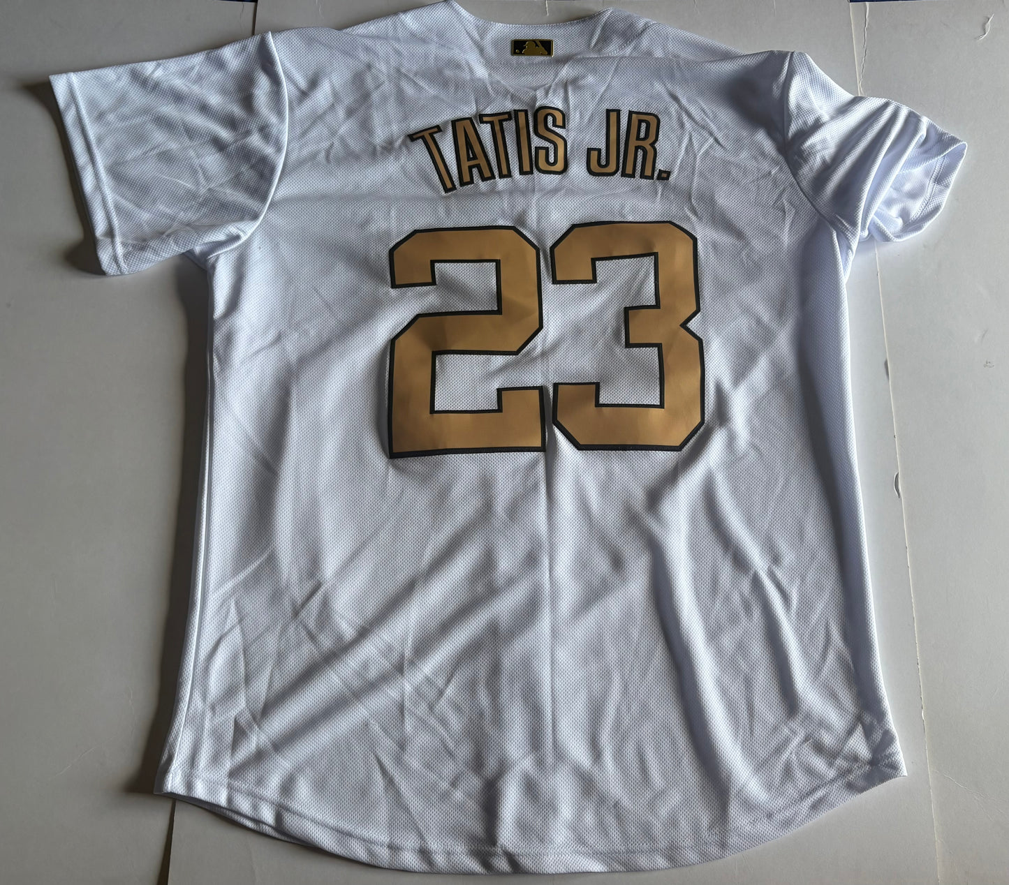 San Diego Padres MLB Baseball Shirt Large White Gold Tatis Jr 23
