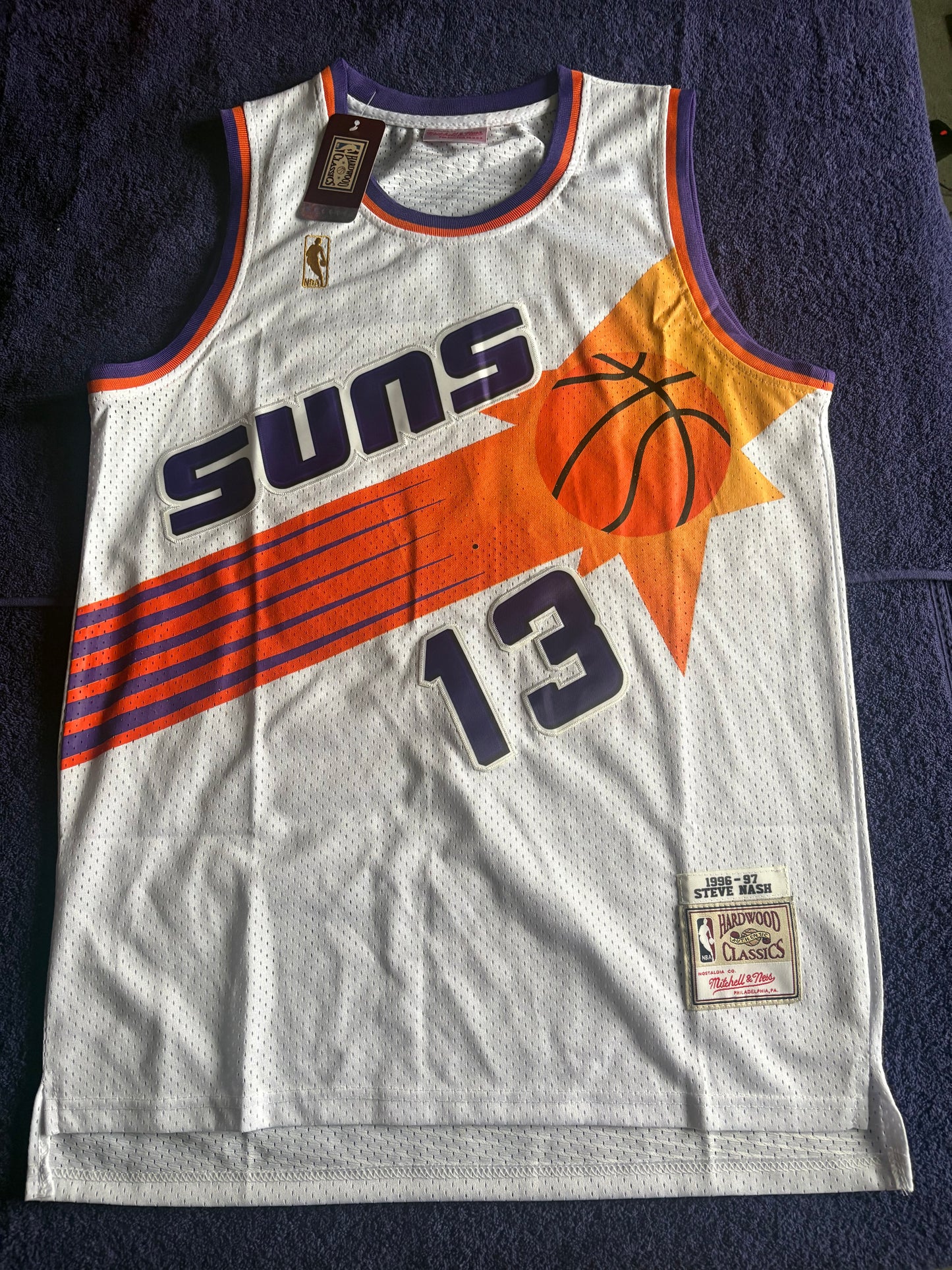 Phoenix Suns M&N NBA HardWood Classics Basketball Vest Large Nash 13