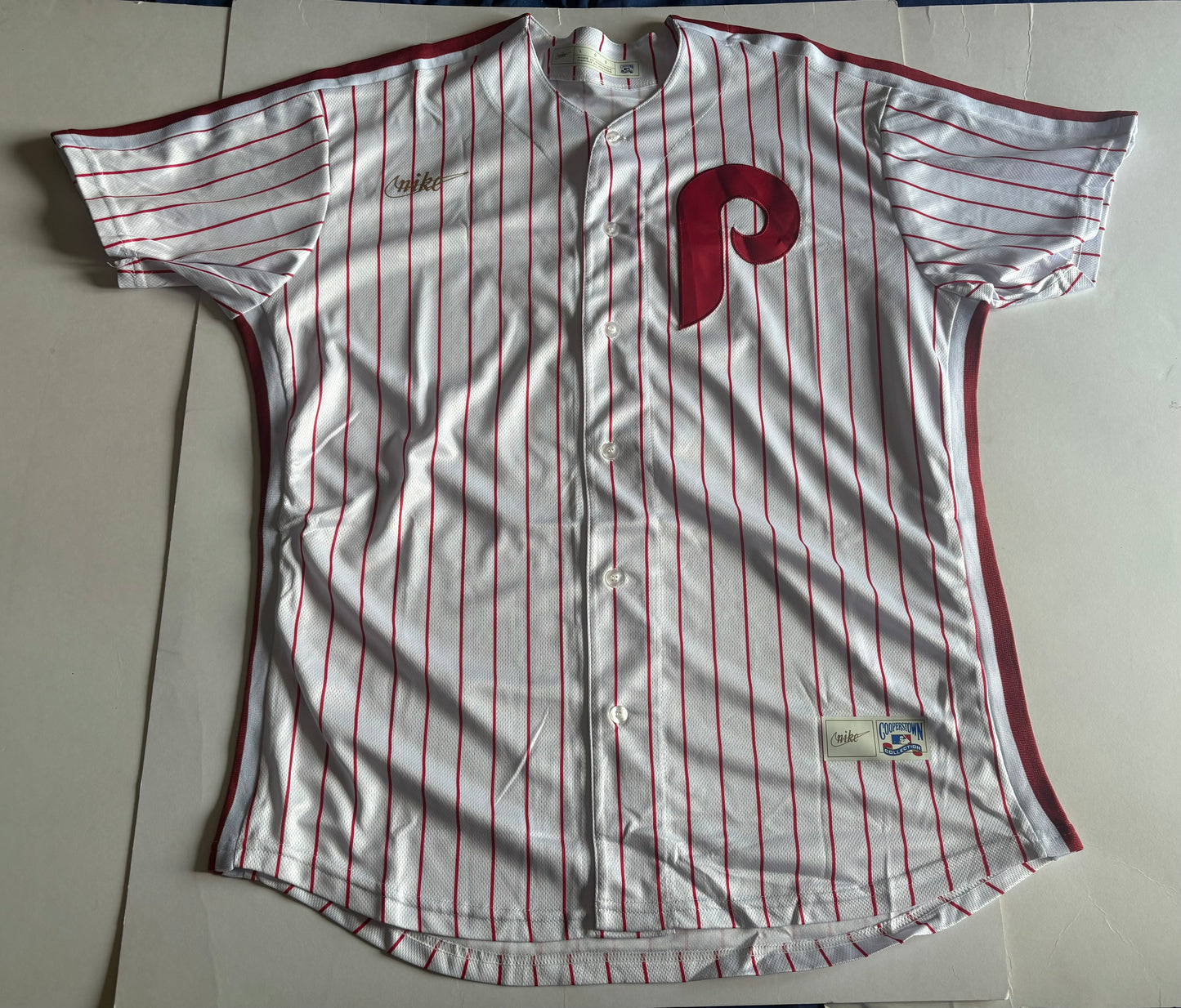 Philadelphia Phillies Harper MLB Baseball Shirt Pinstripe Red 3 Large