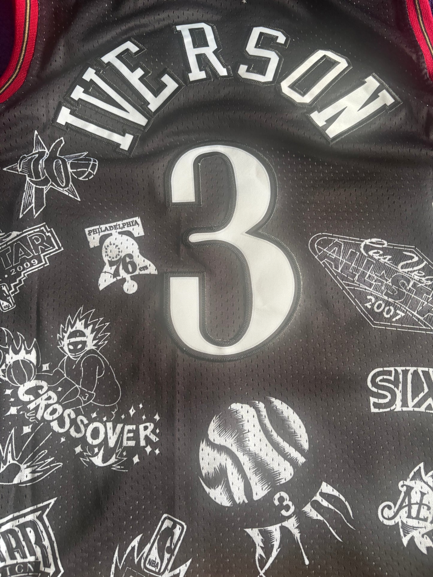 Philadelphian76ers NBA HardWood Classics Basketball Vest Large Iverson 3