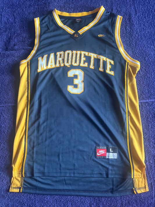 Retro Throwback NCAA Basketball Vest Large Marquette 3 Wade