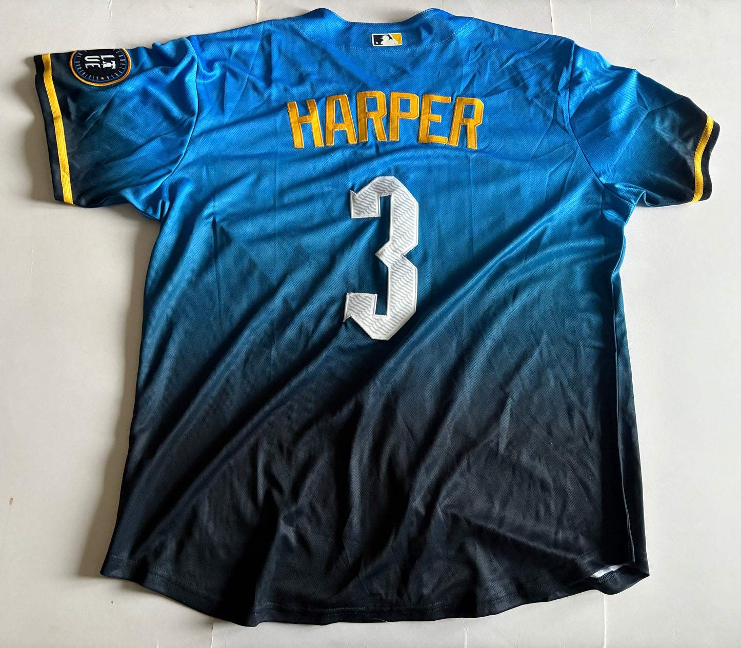 Philadelphia Phillies Harper MLB Baseball Shirt Blue 3 Large