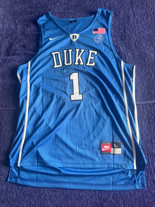 Retro Throwback NCAA Basketball Vest Large Duke Blue Devils 1 Williamson