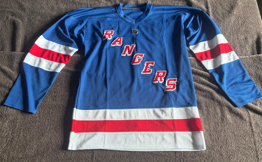 New York Rangers Vintage NHL Shirt Size Large Lundqvist 30 Blue