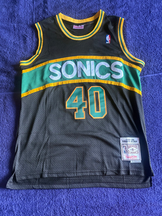 Seattle SuperSonics M&N NBA HardWood Classics Basketball Vest Large Kemp 40
