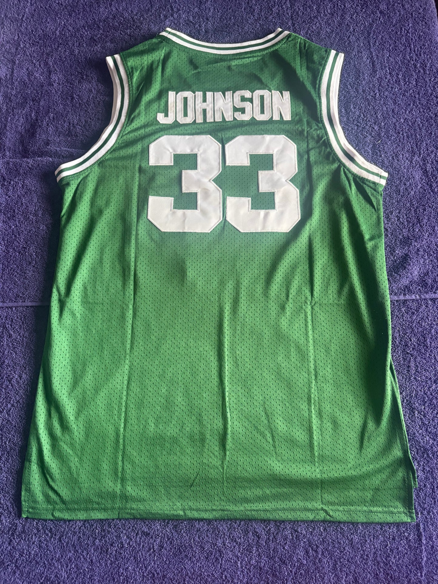 Retro Throwback NCAA Basketball Vest Large Michigan State Spartans 33 Johnson