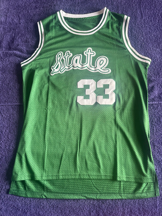 Retro Throwback NCAA Basketball Vest Large Michigan State Spartans 33 Johnson