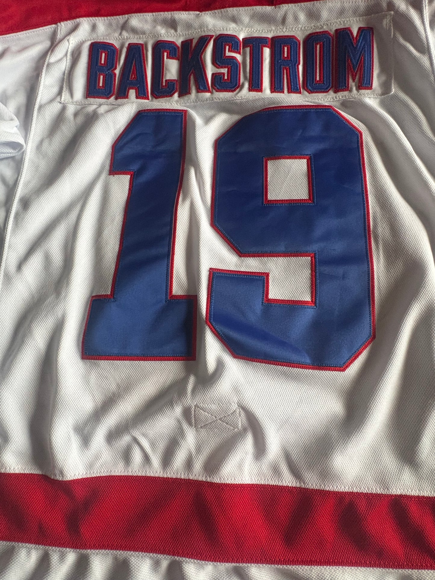 CCM Reebok Washington Capitals NHL Hockey Shirt Size 50 Backstrom 19 A