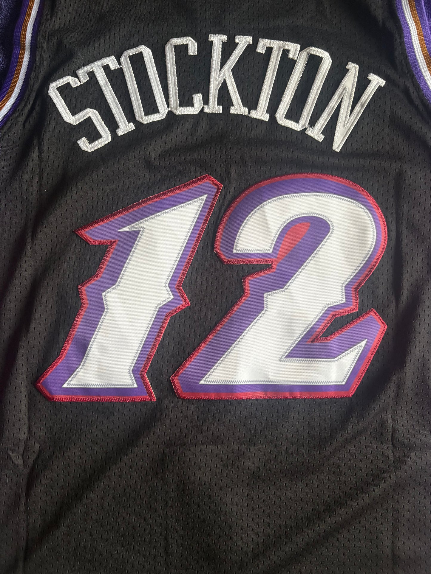 Utah Jazz M&N NBA HardWood Classics Basketball Vest Large Stockton 12