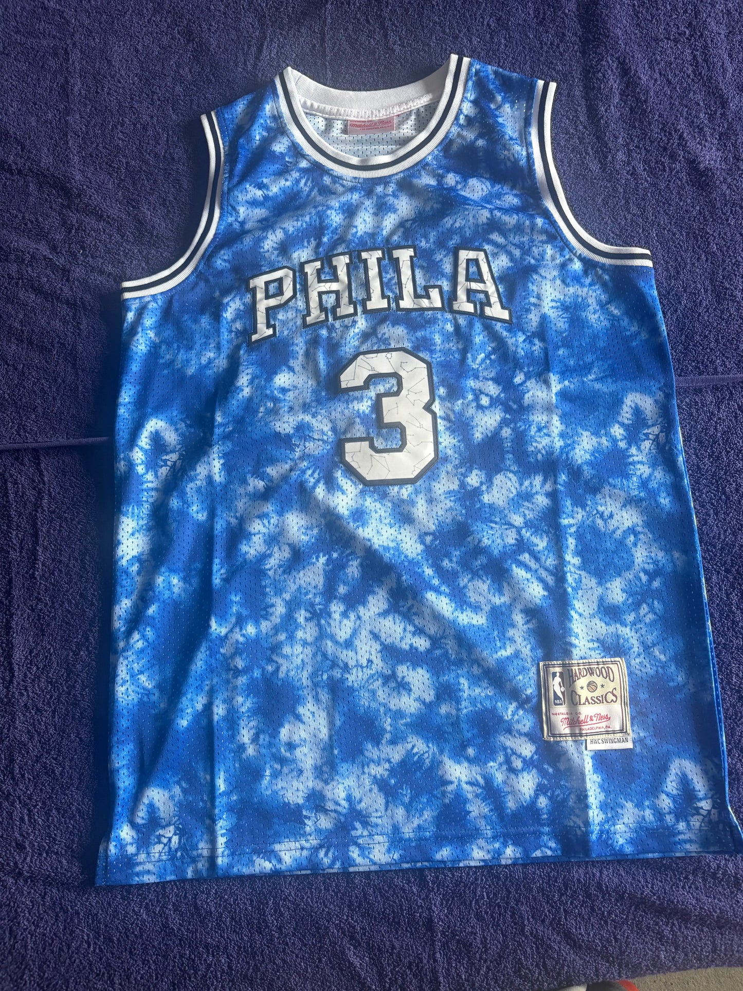 Philadelphian76ers NBA HardWood Classics Basketball Vest Large Iverson 3