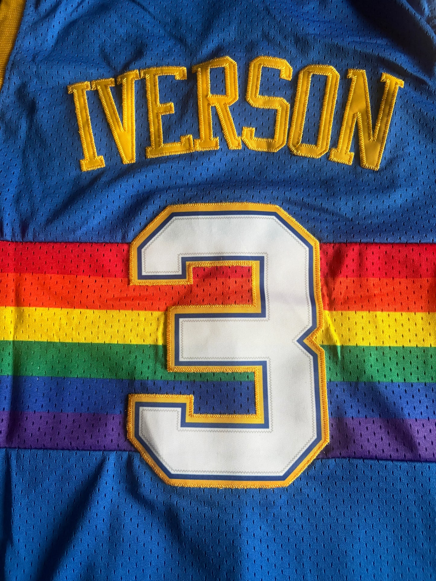Denver Nuggets M&N NBA HardWood Classics Basketball Vest Large Iverson 3