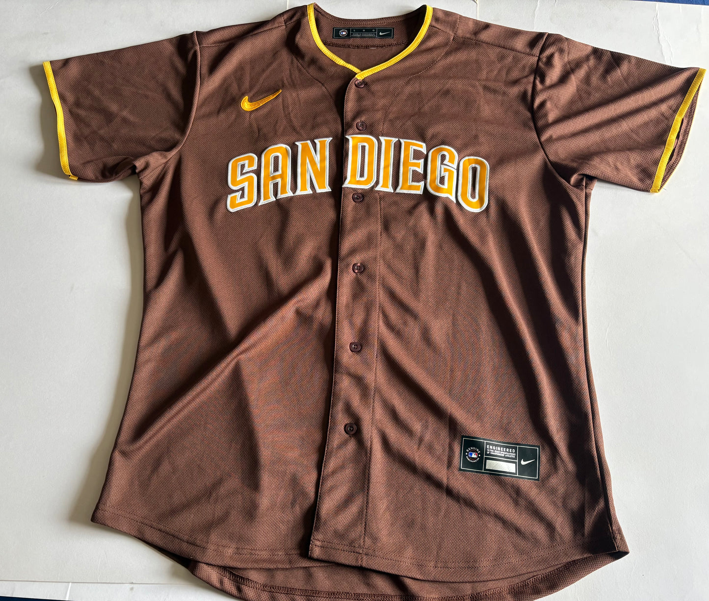 San Diego Padres MLB Baseball Shirt Large Machado 13 Brown