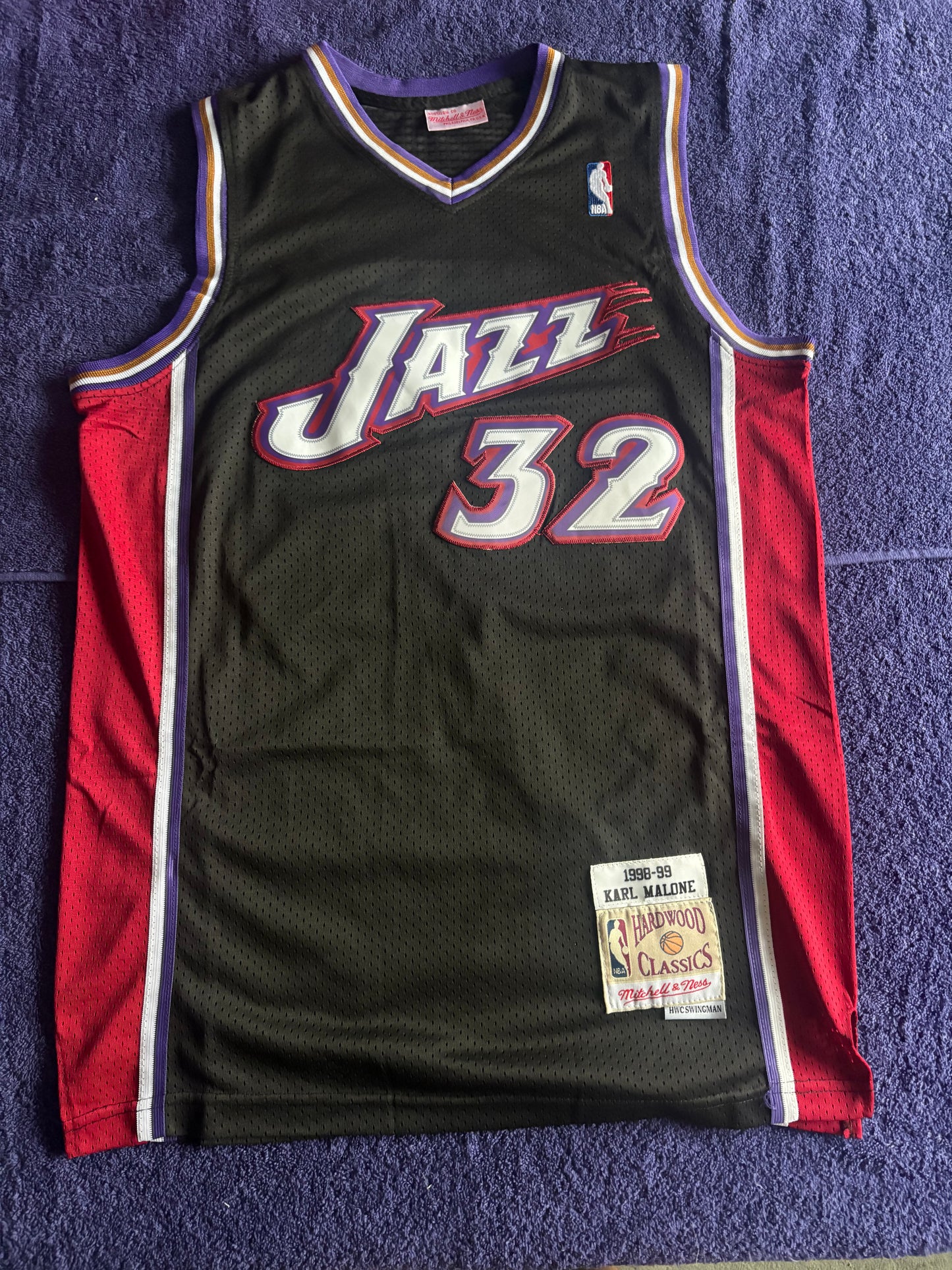 Utah Jazz M&N NBA HardWood Classics Basketball Vest Large Malone 32