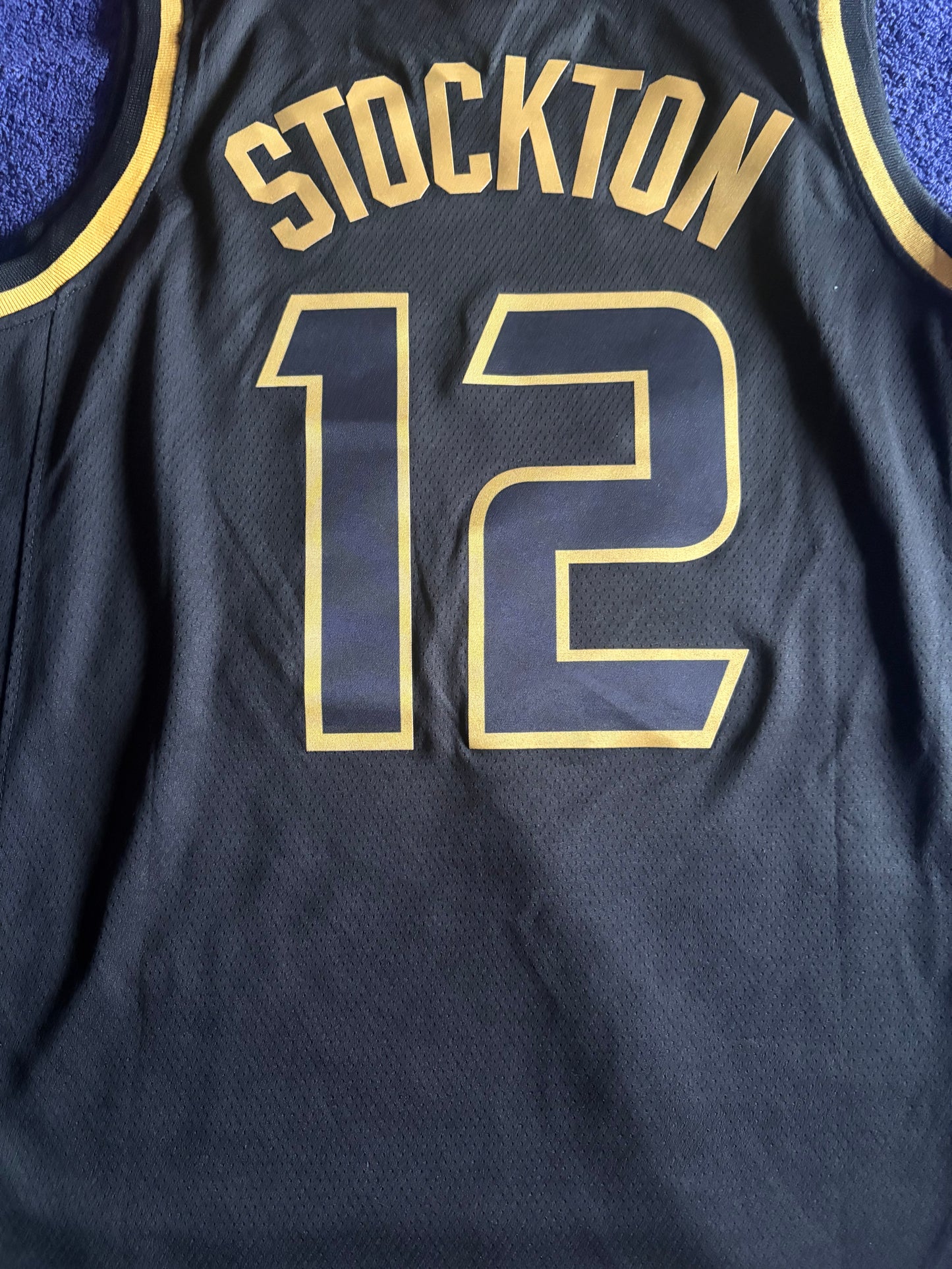 Utah Jazz Fan Retro NBA Basketball Vest Large Stockton 12