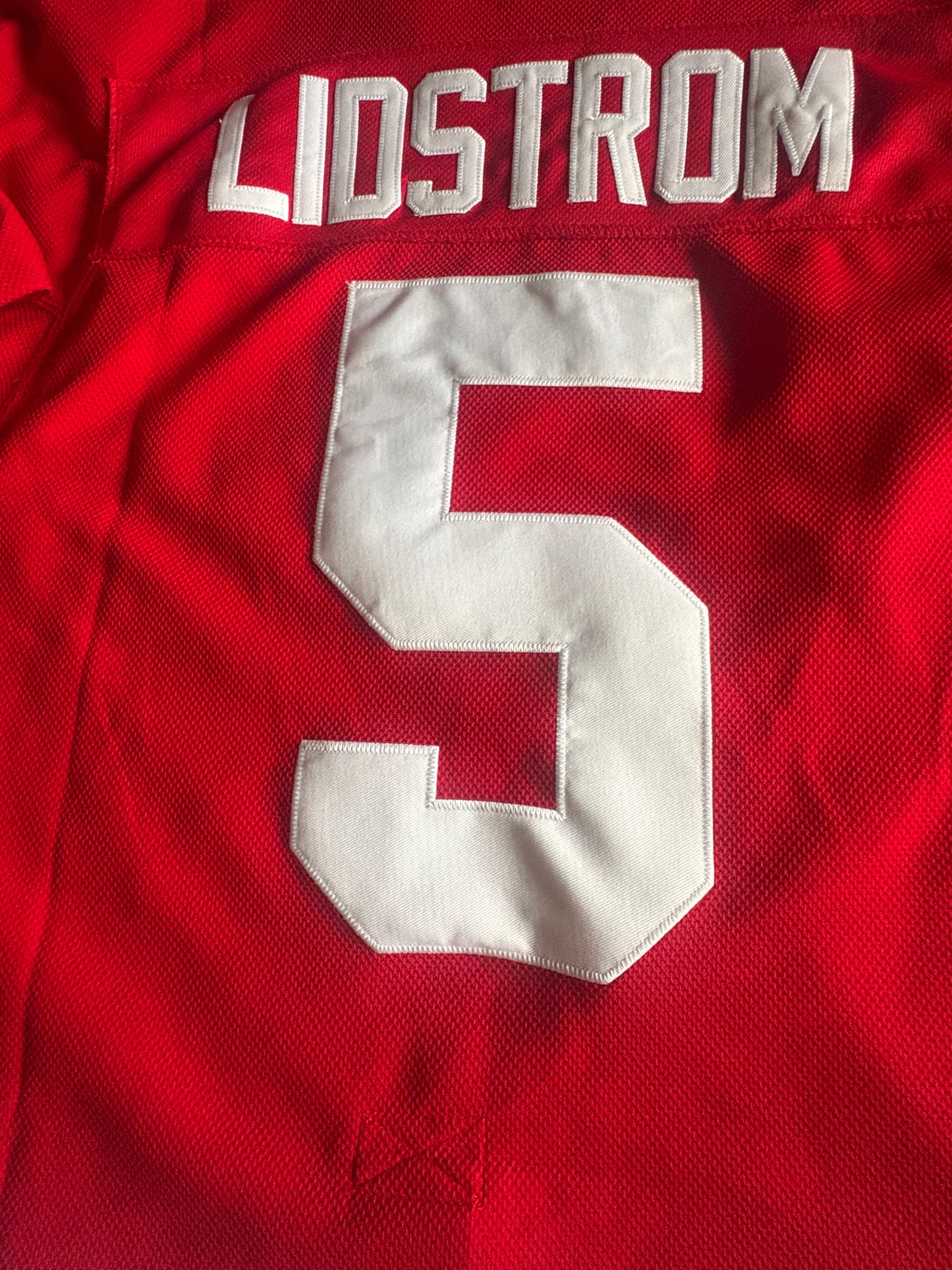 CCM Heroes of Hockey Detroit Red Wings NHL Hockey Shirt Size 50 Lidstrom 5 C