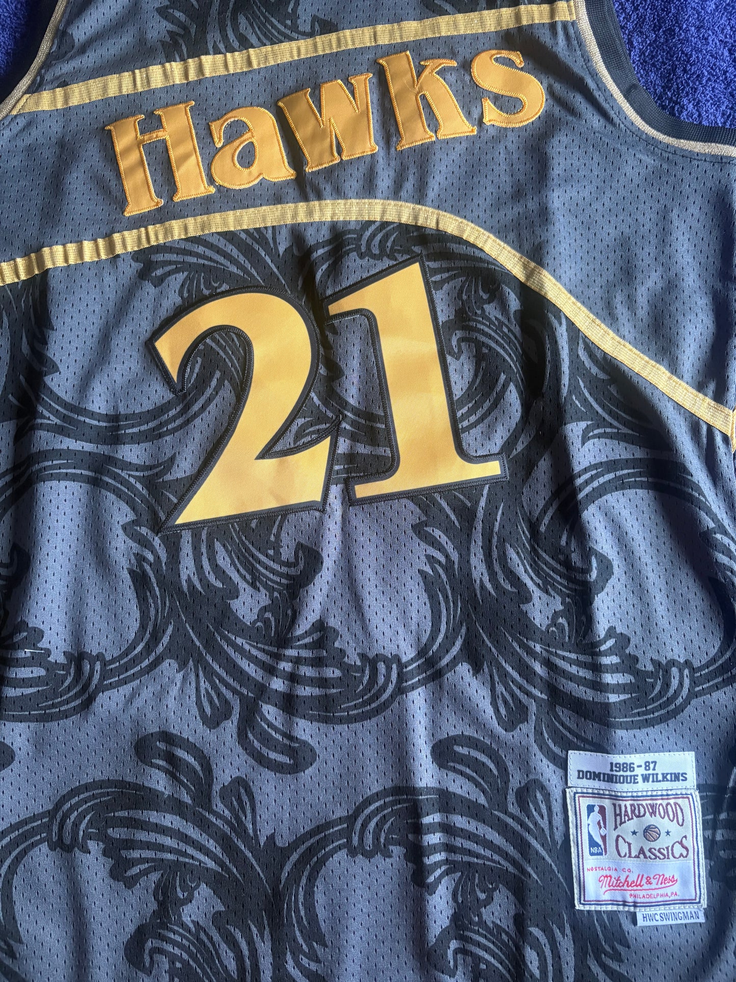 Atlanta Hawks M&N NBA HardWood Classics Basketball Vest Large Wilkins 21