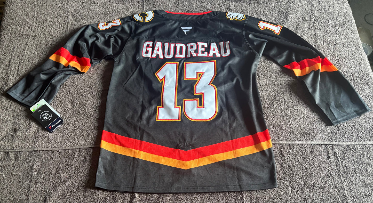 Calgary Flames NHL Shirt Size 52 Black Red Gaudreau 13