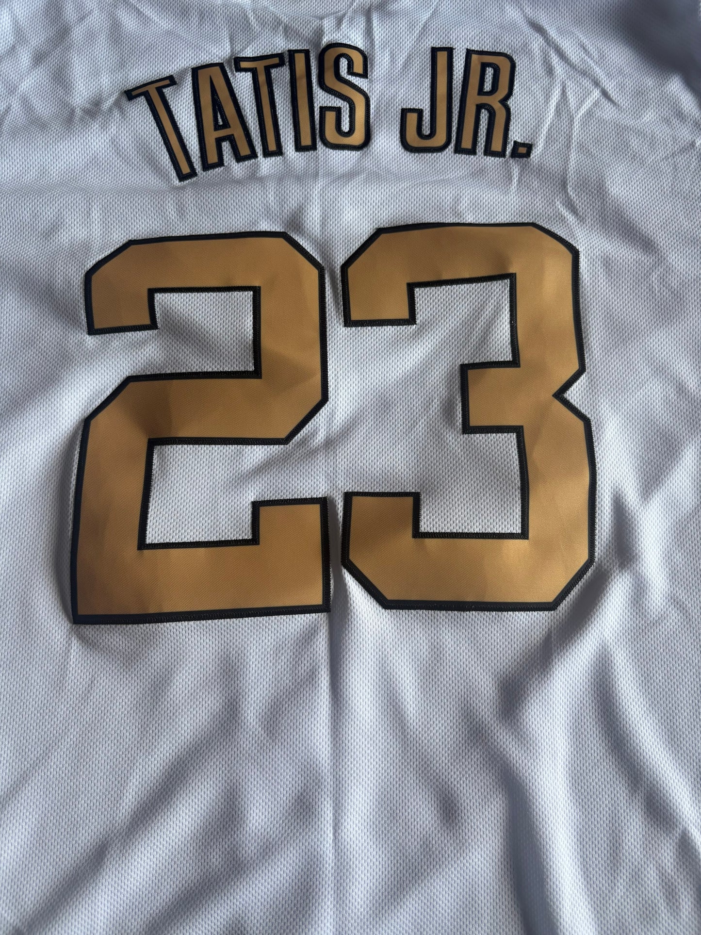 San Diego Padres MLB Baseball Shirt Large White Gold Tatis Jr 23