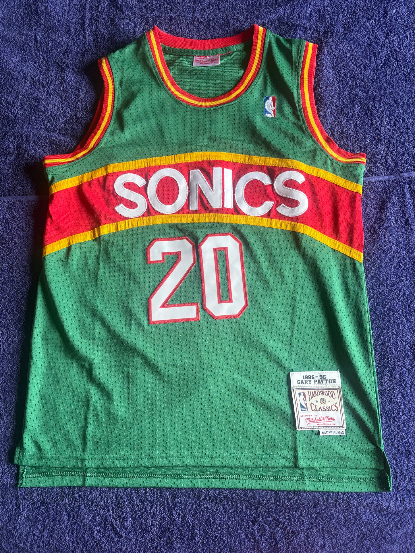 Seattle SuperSonics M&N NBA HardWood Classics Basketball Vest Large Payton 20