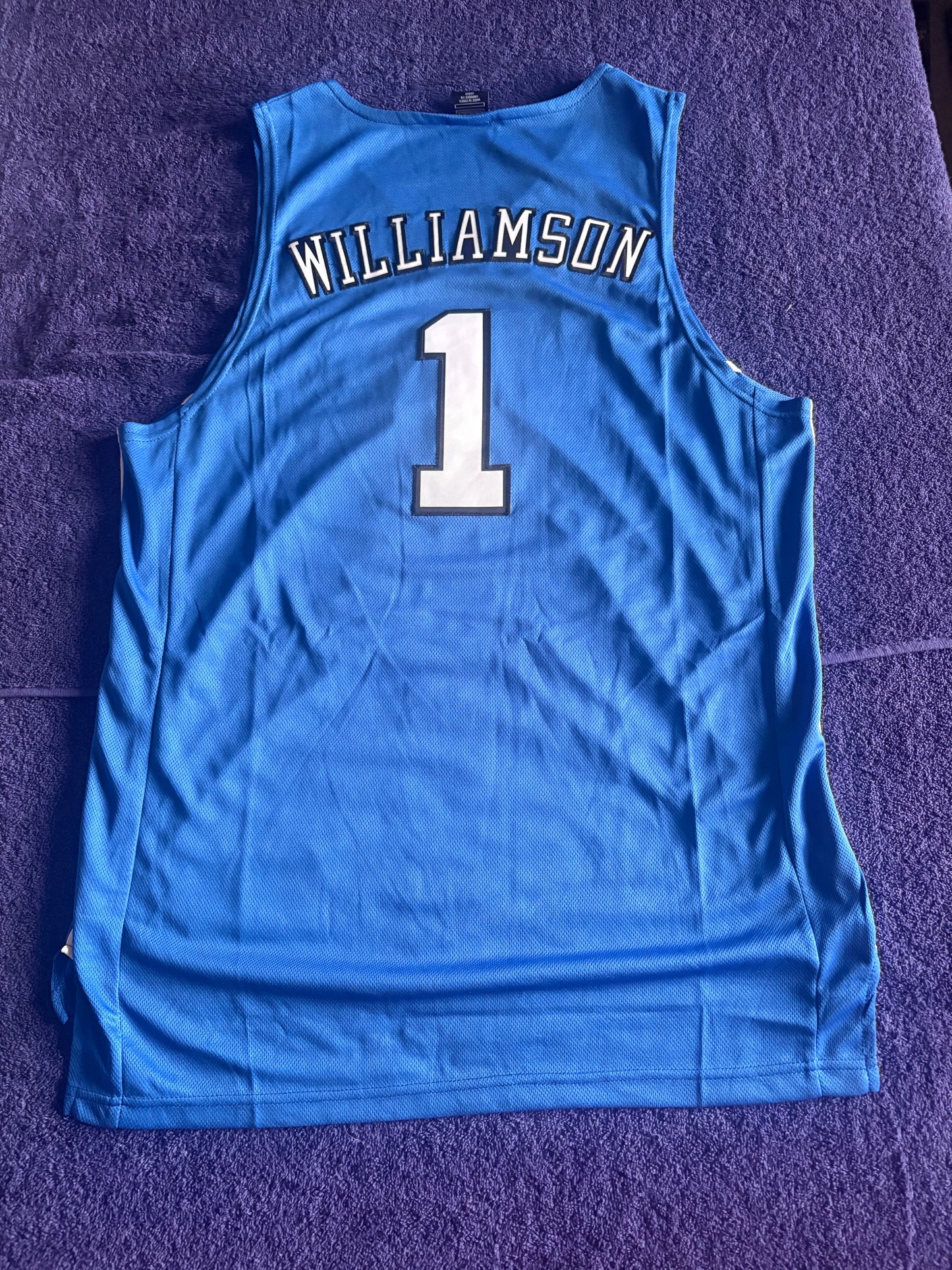 Retro Throwback NCAA Basketball Vest Large Duke Blue Devils 1 Williamson