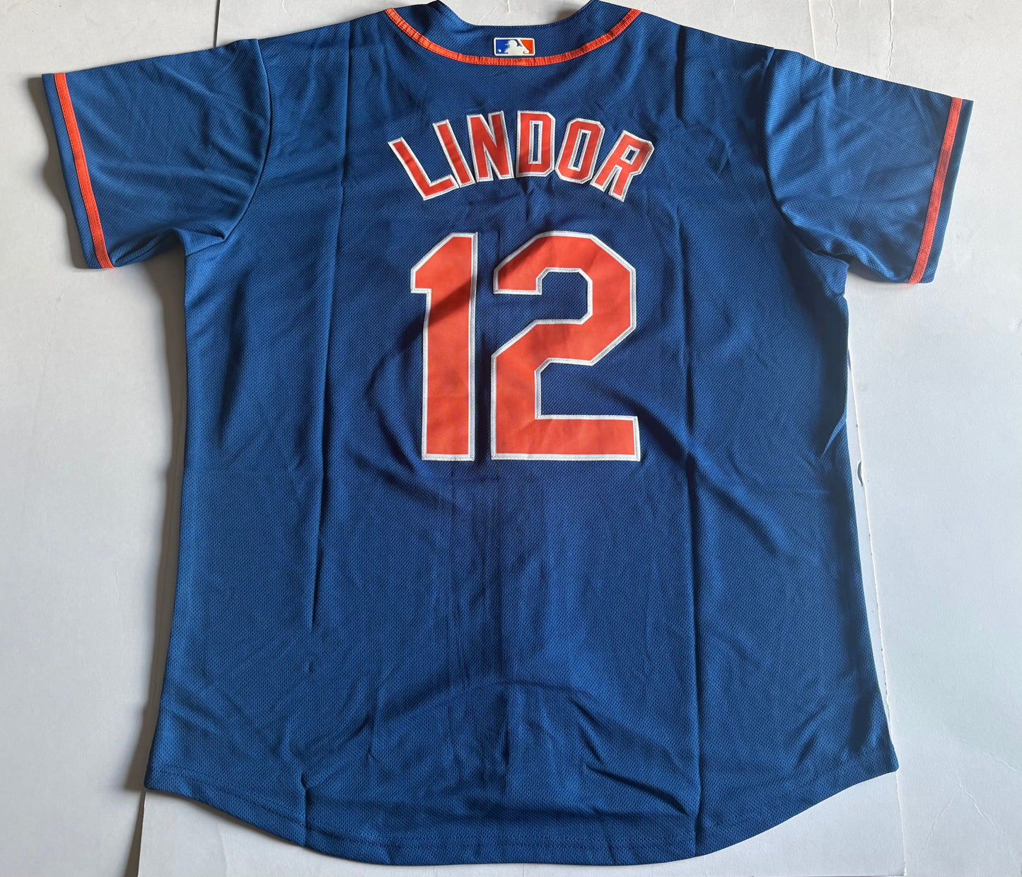 New York Mets MLB Baseball Shirt Large Lindor 12 Blue