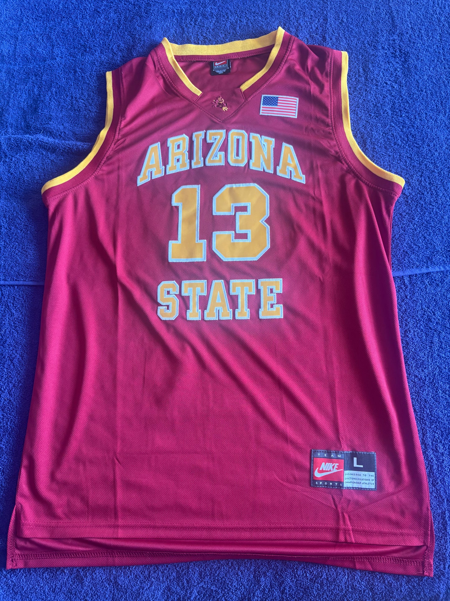 Retro Throwback NCAA Basketball Vest Large Arizona State Sun Devils 13 Harden
