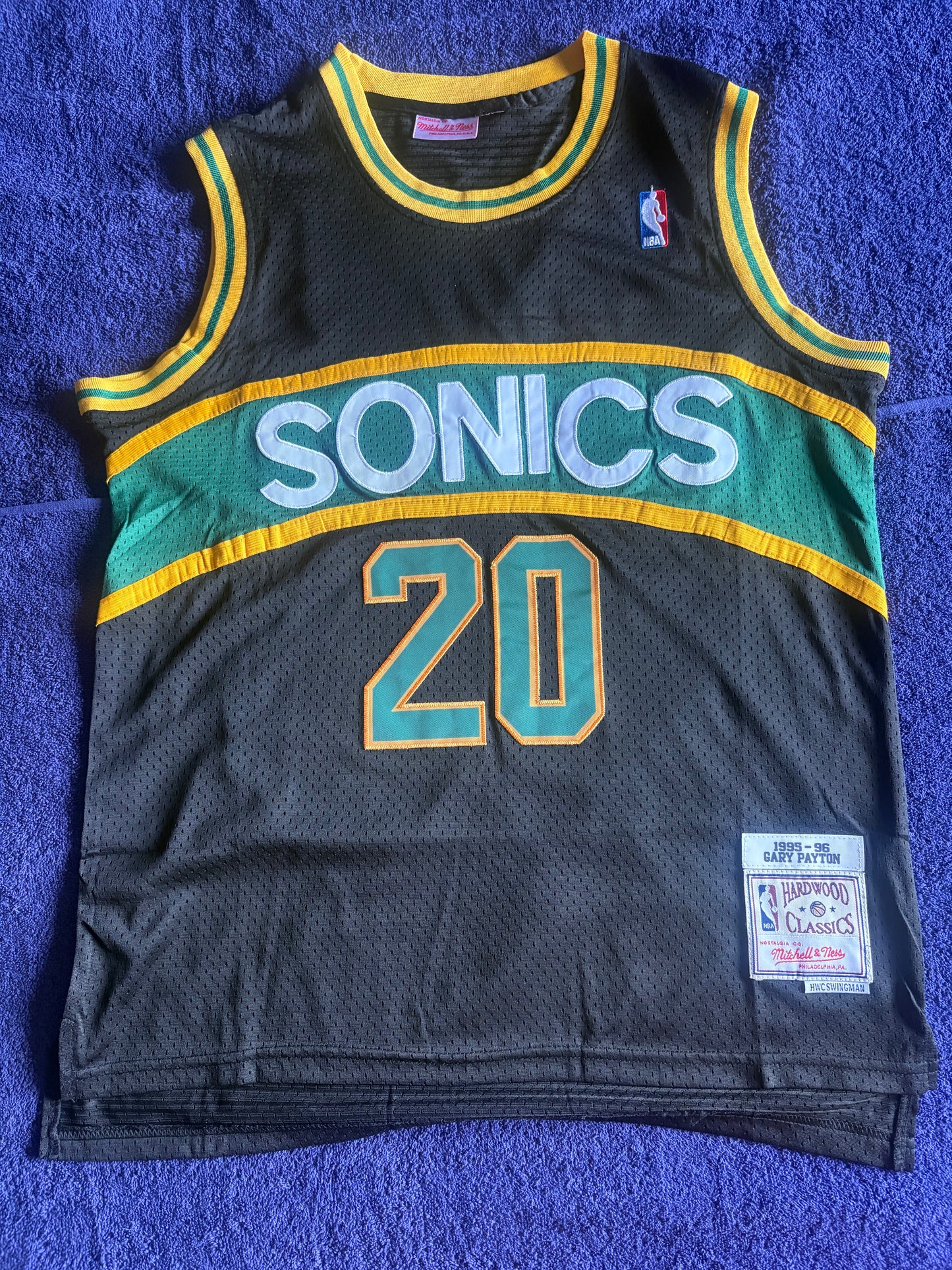 Seattle SuperSonics M&N NBA HardWood Classics Basketball Vest Large Payton 20