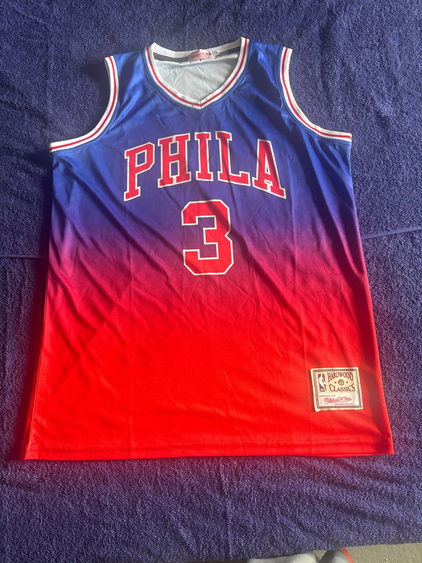 Philadelphian76ers NBA HardWood Classics Basketball Vest Large Iverson 3