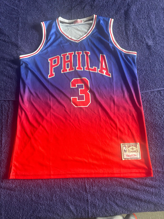 Philadelphian76ers NBA HardWood Classics Basketball Vest Large Iverson 3