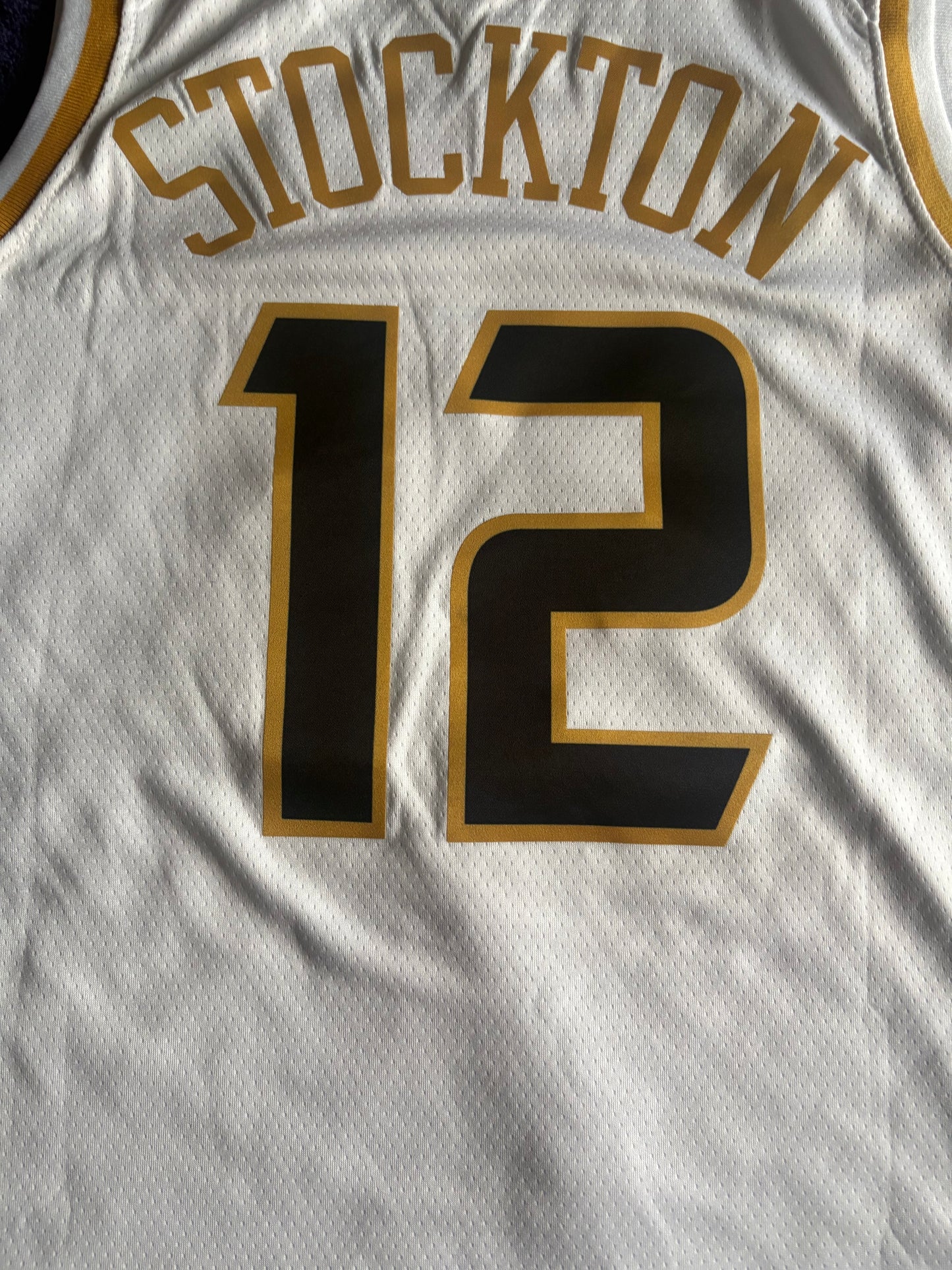 Utah Jazz Fan Retro NBA Basketball Vest Large Stockton 12