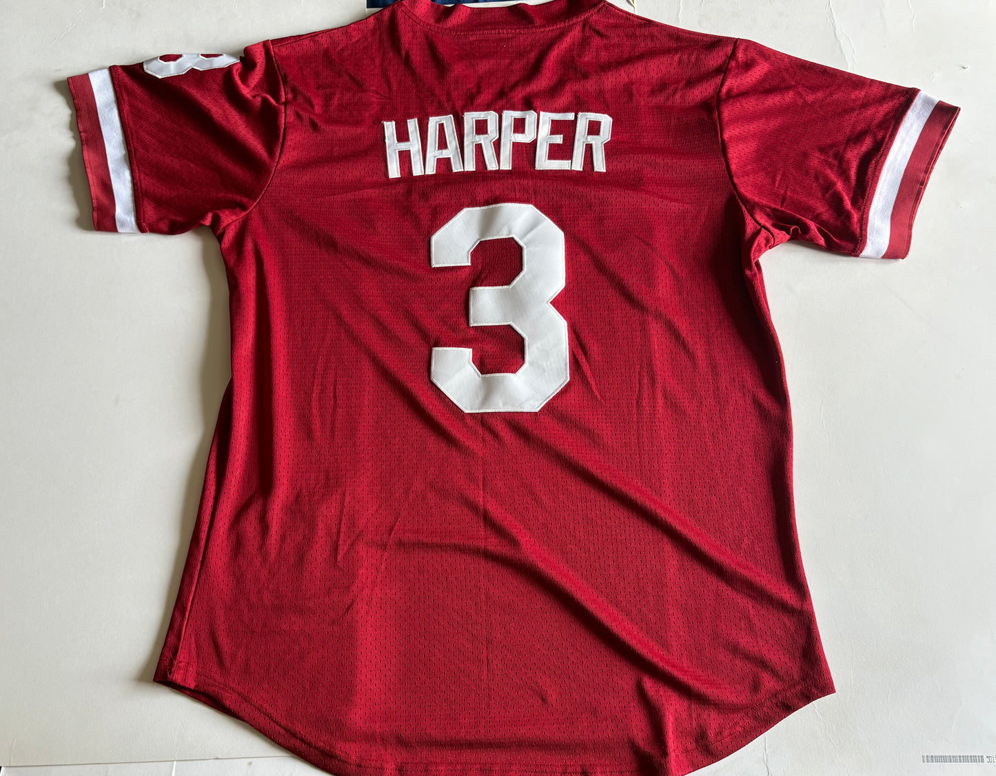 Philadelphia Phillies Harper MLB Baseball Shirt Red Cooperstown Collection 3 Large