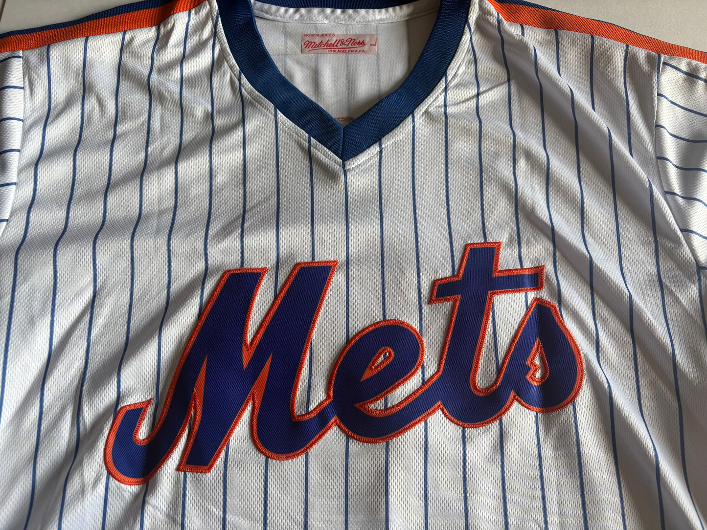 New York Mets MLB Baseball Shirt Large Lindor 12 White Pinstripe Cooperstown Collection