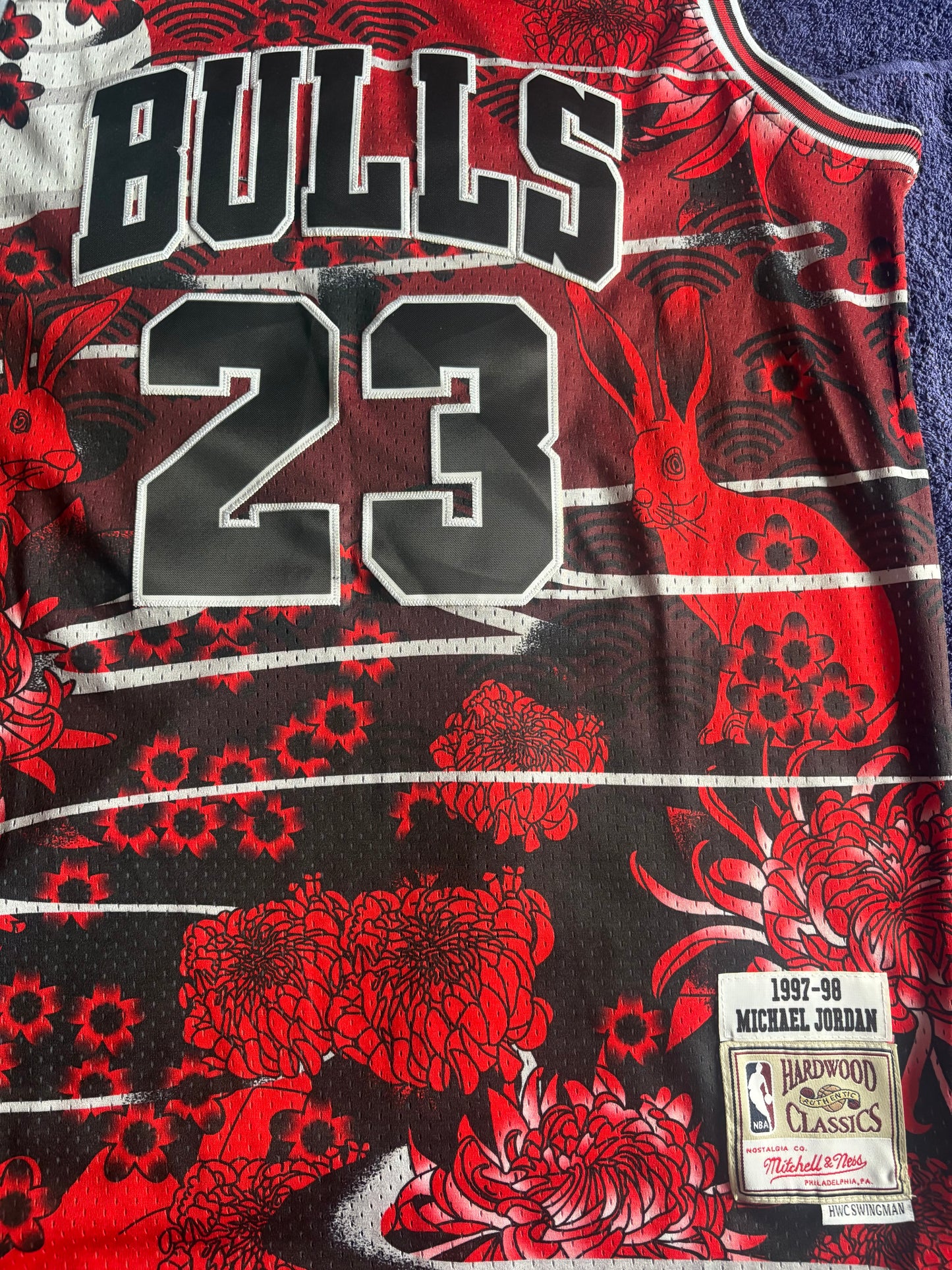 Chicago Bulls M&N NBA HardWood Classics Basketball Vest Large Jordan 23