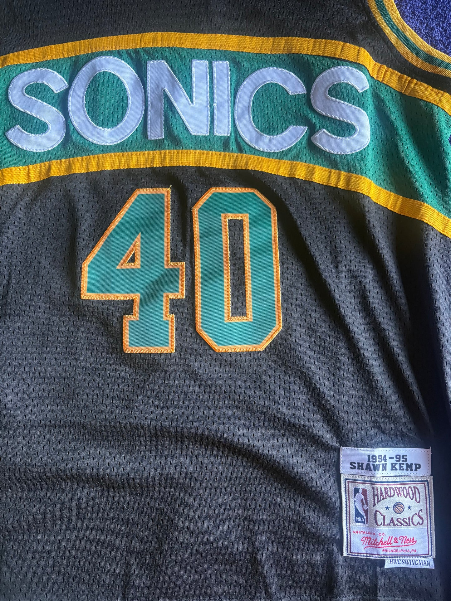 Seattle SuperSonics M&N NBA HardWood Classics Basketball Vest Large Kemp 40