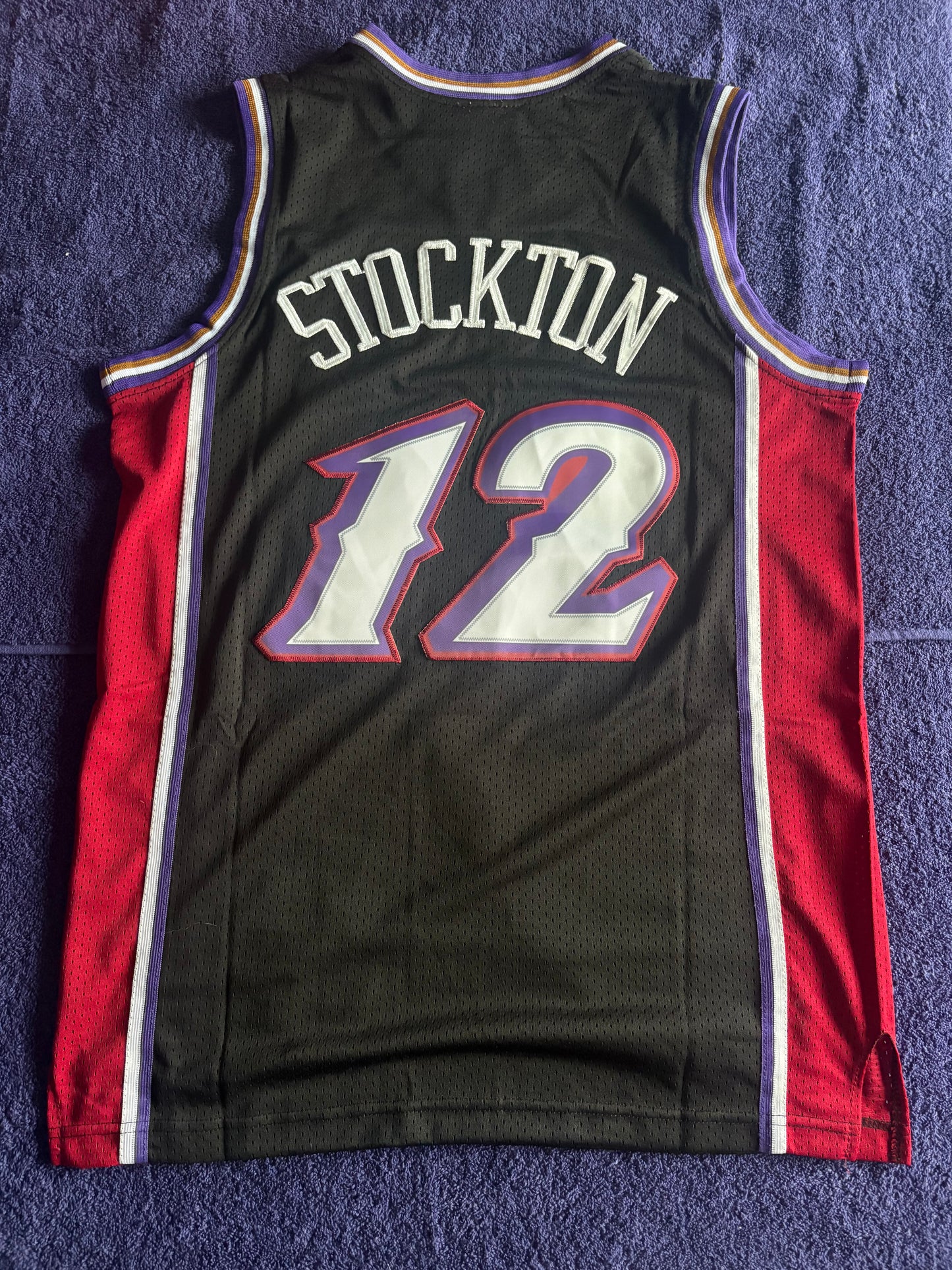 Utah Jazz M&N NBA HardWood Classics Basketball Vest Large Stockton 12
