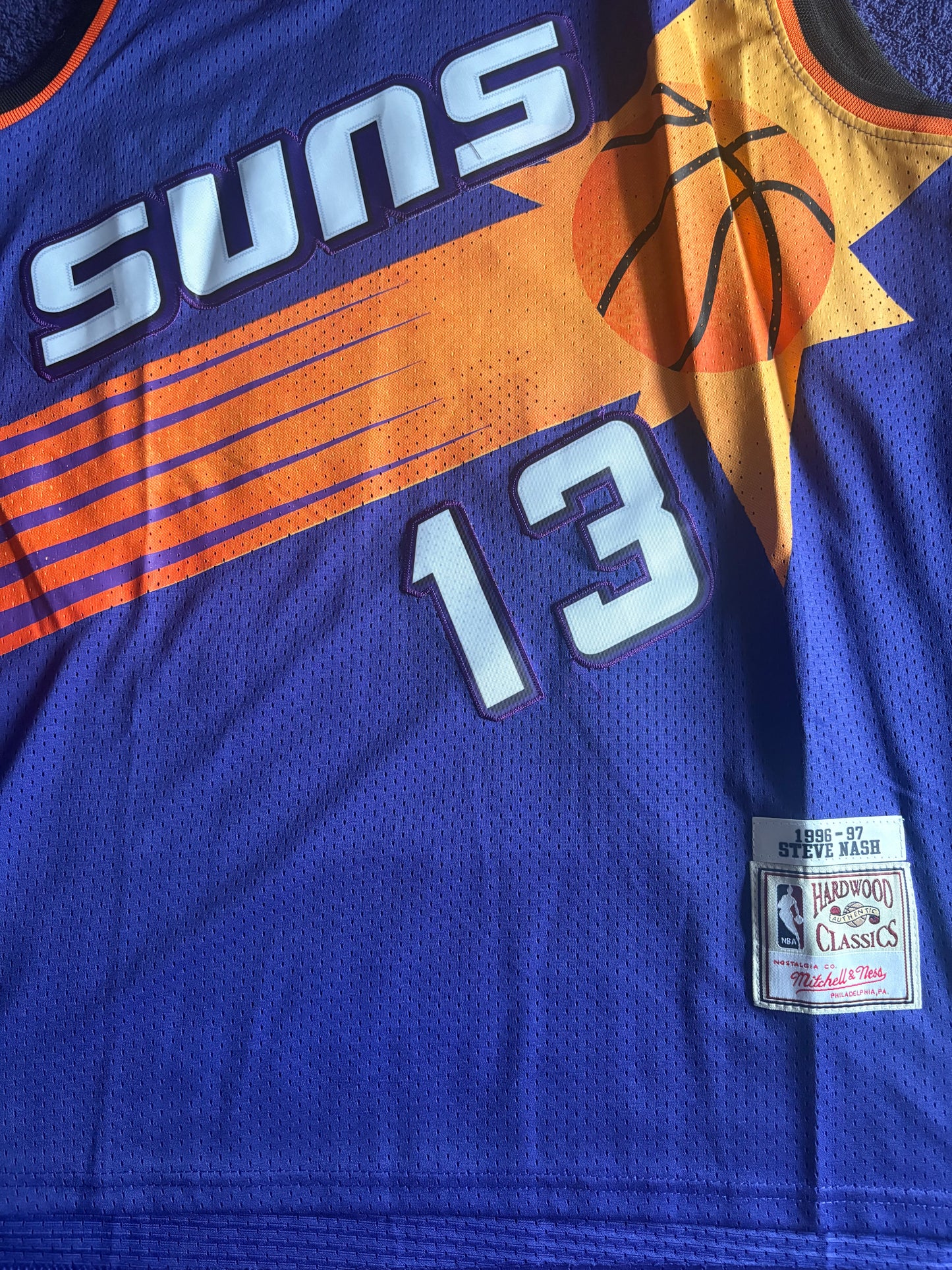 Phoenix Suns M&N NBA HardWood Classics Basketball Vest Large Nash 13