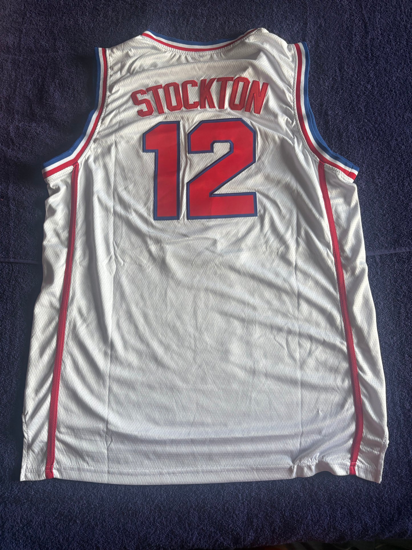 Retro Throwback NCAA Basketball Vest Large Gonzaga Bulldogs 12 Stockton