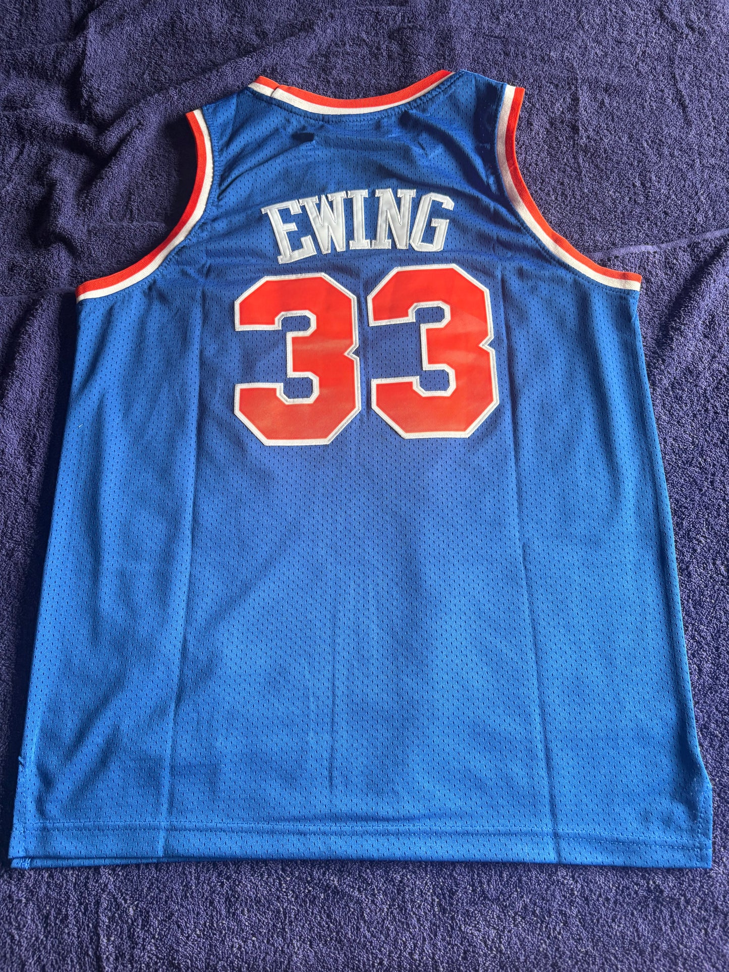 New York Knicks NBA HardWood Classics Basketball Vest Large Ewing 33