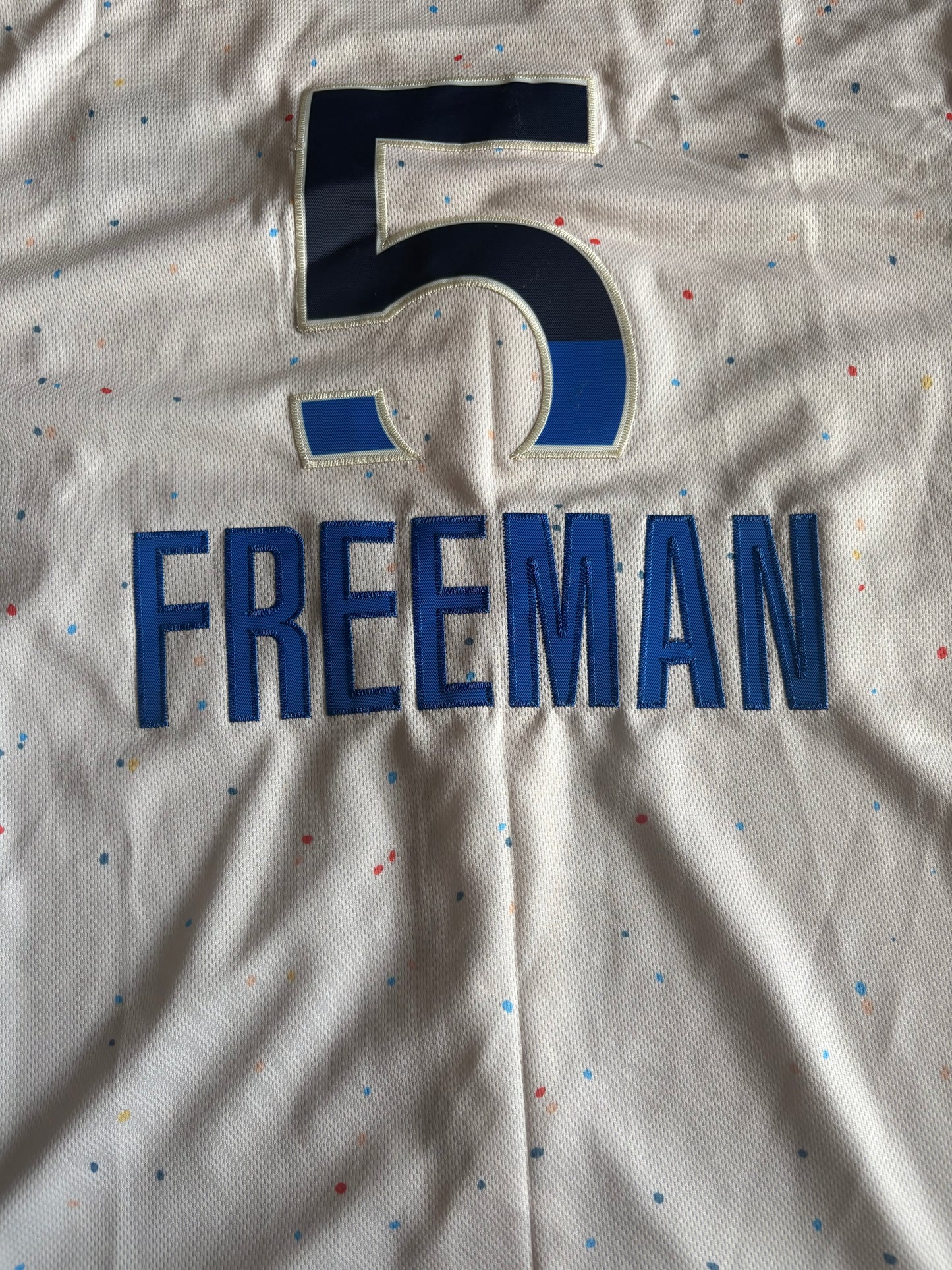 Los Angeles Dodgers Freeman MLB Baseball Shirt 5 Cream Large