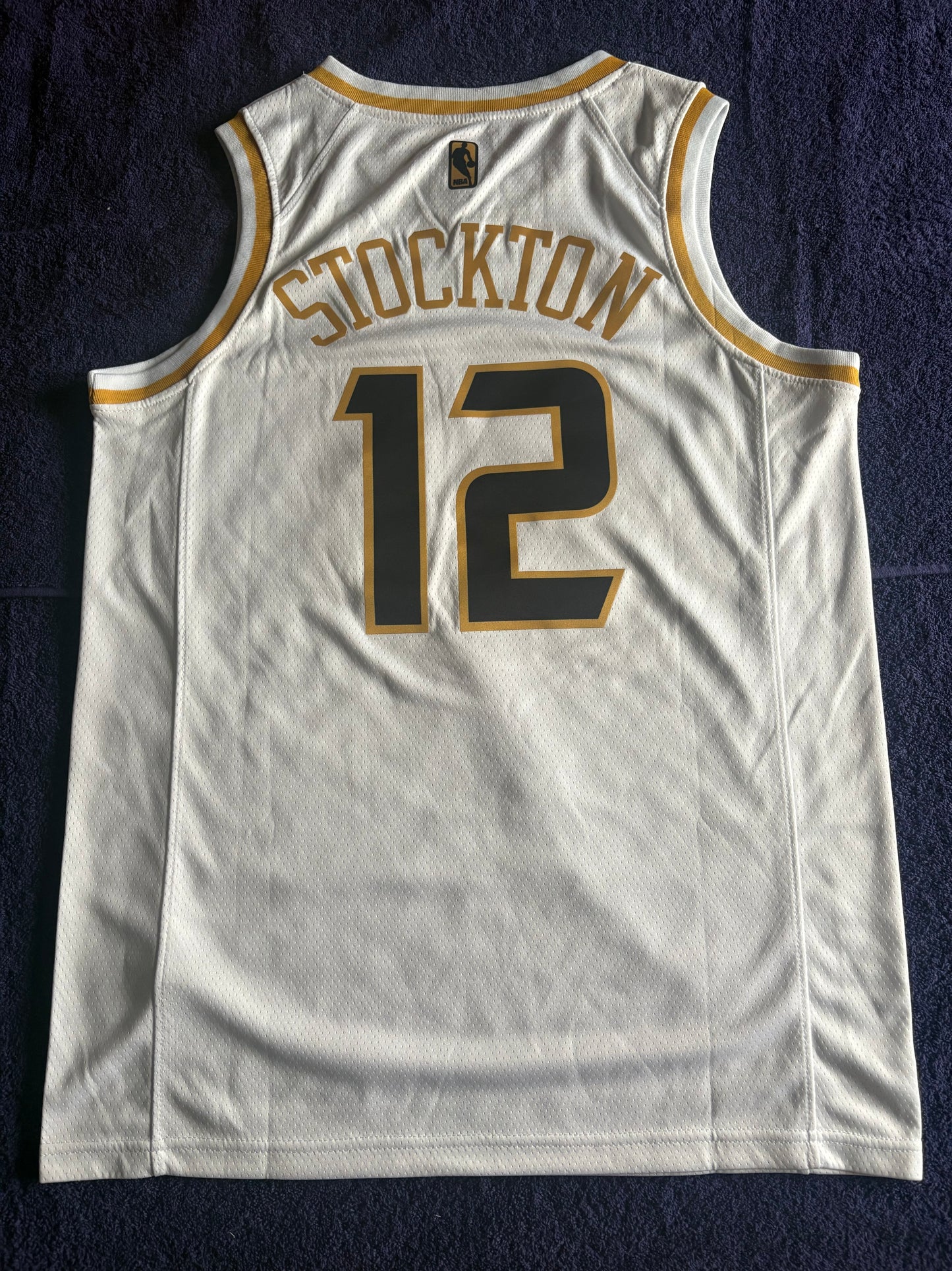 Utah Jazz Fan Retro NBA Basketball Vest Large Stockton 12