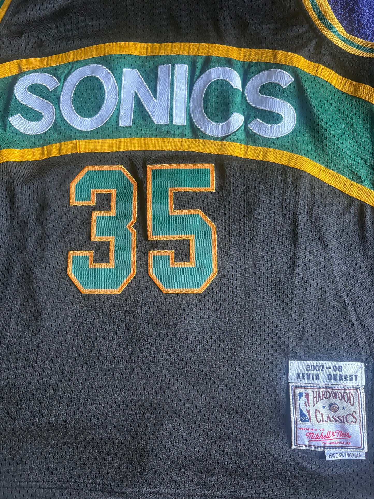 Seattle SuperSonics M&N NBA HardWood Classics Basketball Vest Large Durant 35