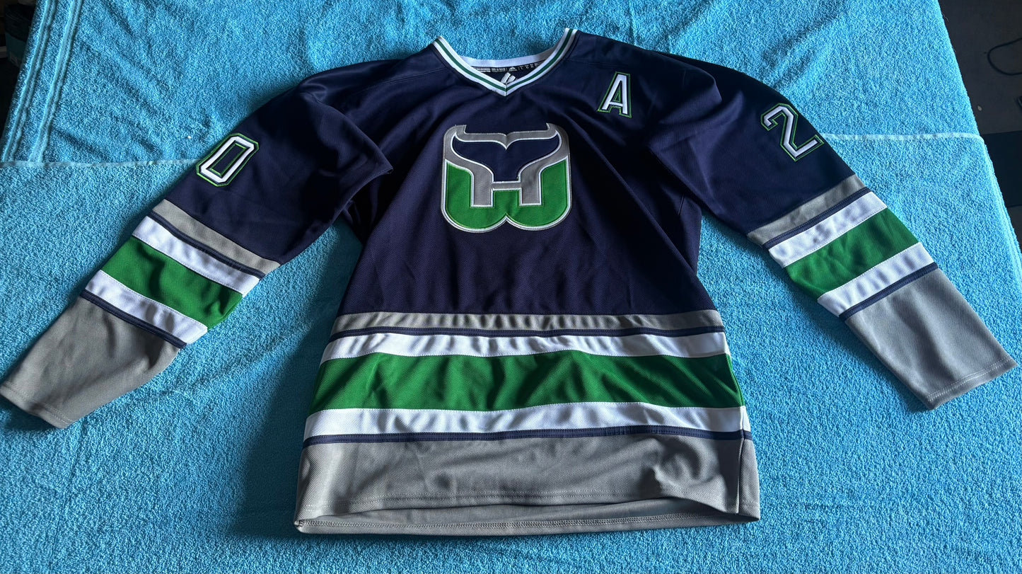 Carolina Hurricanes NHL Shirt Size Large Aho Blue A 20