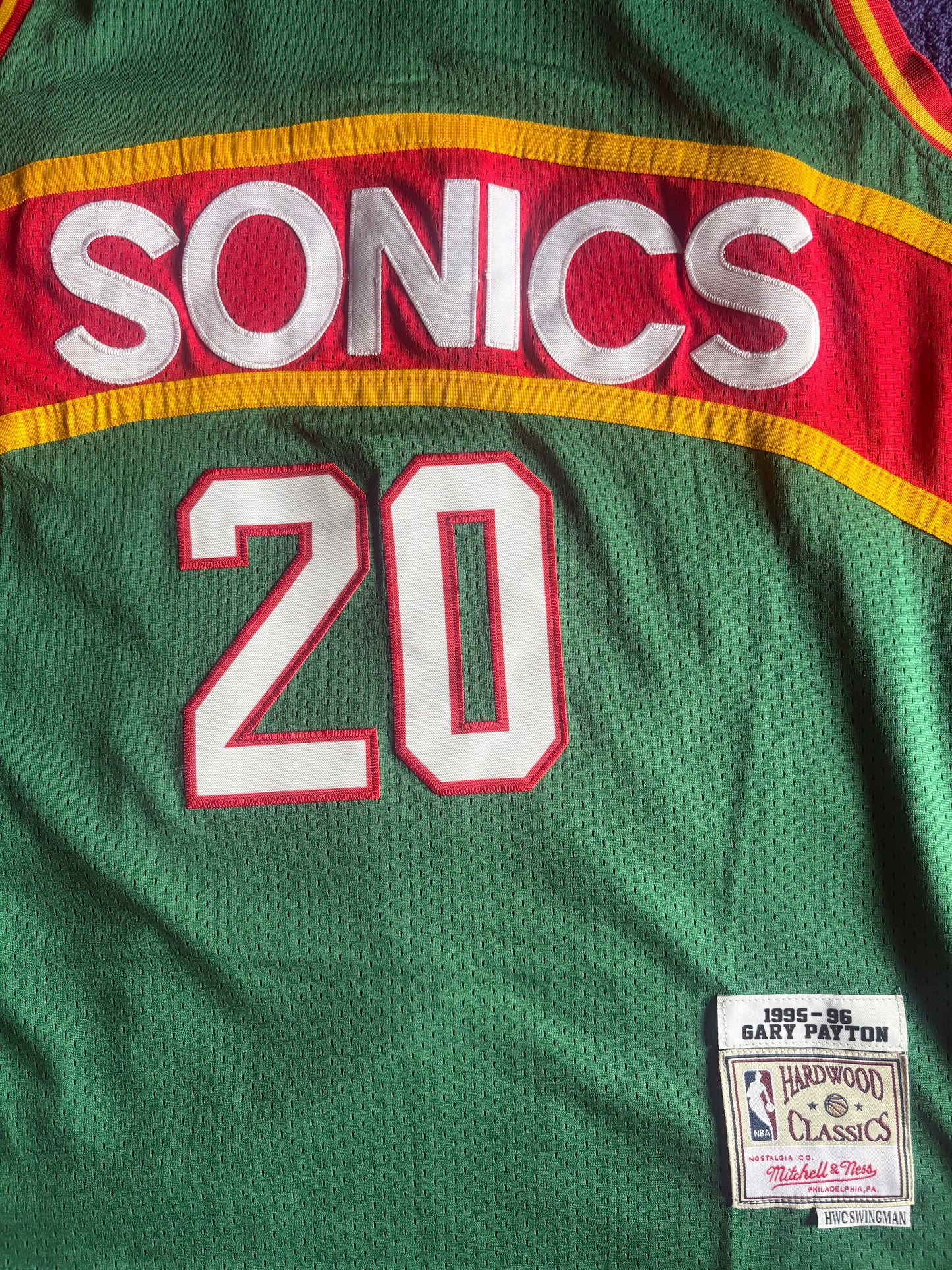 Seattle SuperSonics M&N NBA HardWood Classics Basketball Vest Large Payton 20