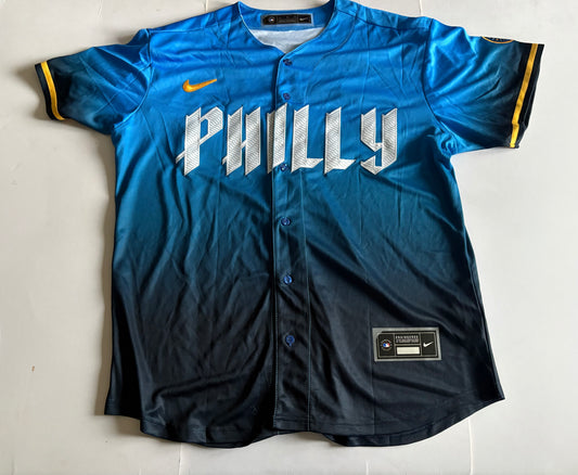 Philadelphia Phillies Harper MLB Baseball Shirt Blue 3 Large