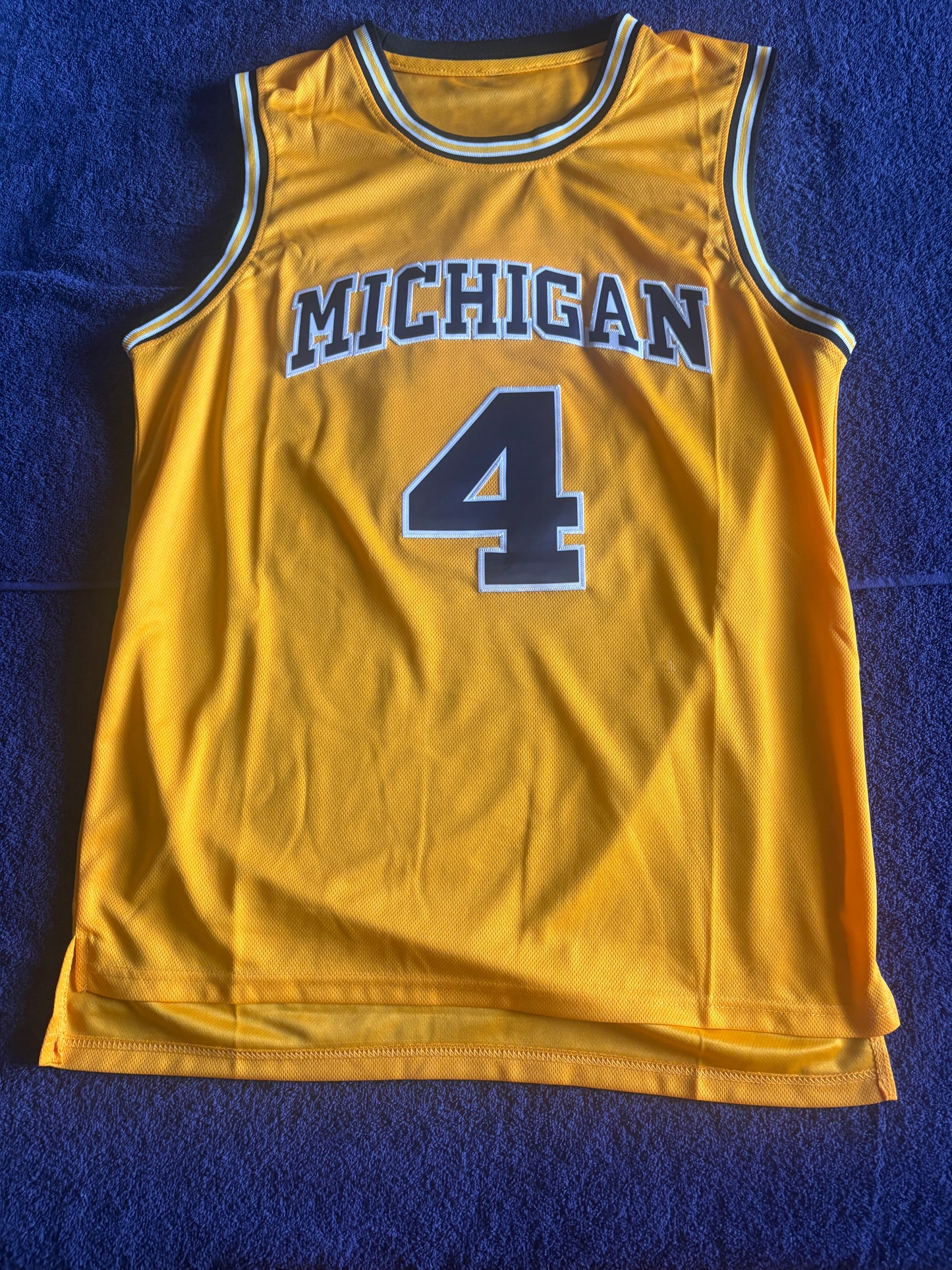 Retro Throwback NCAA Basketball Vest Large Michigan Wolverines 4 Webber