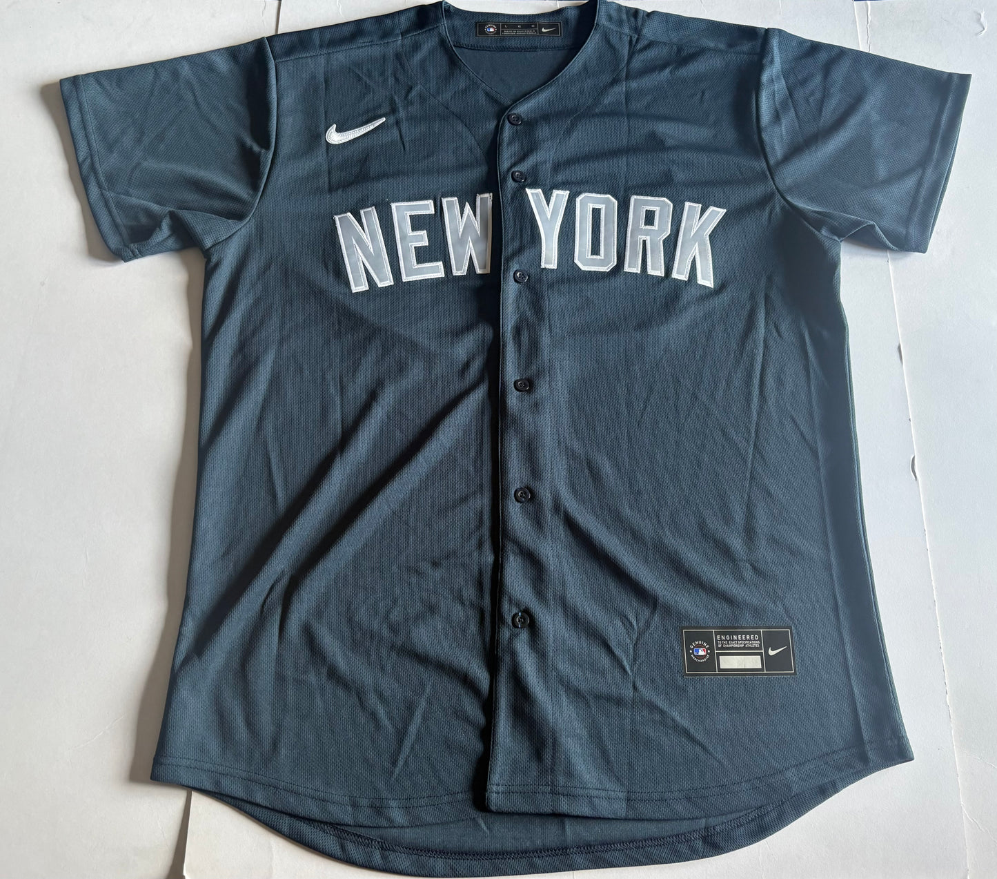 New York Yankees MLB Baseball Shirt Large Blue Judge 99