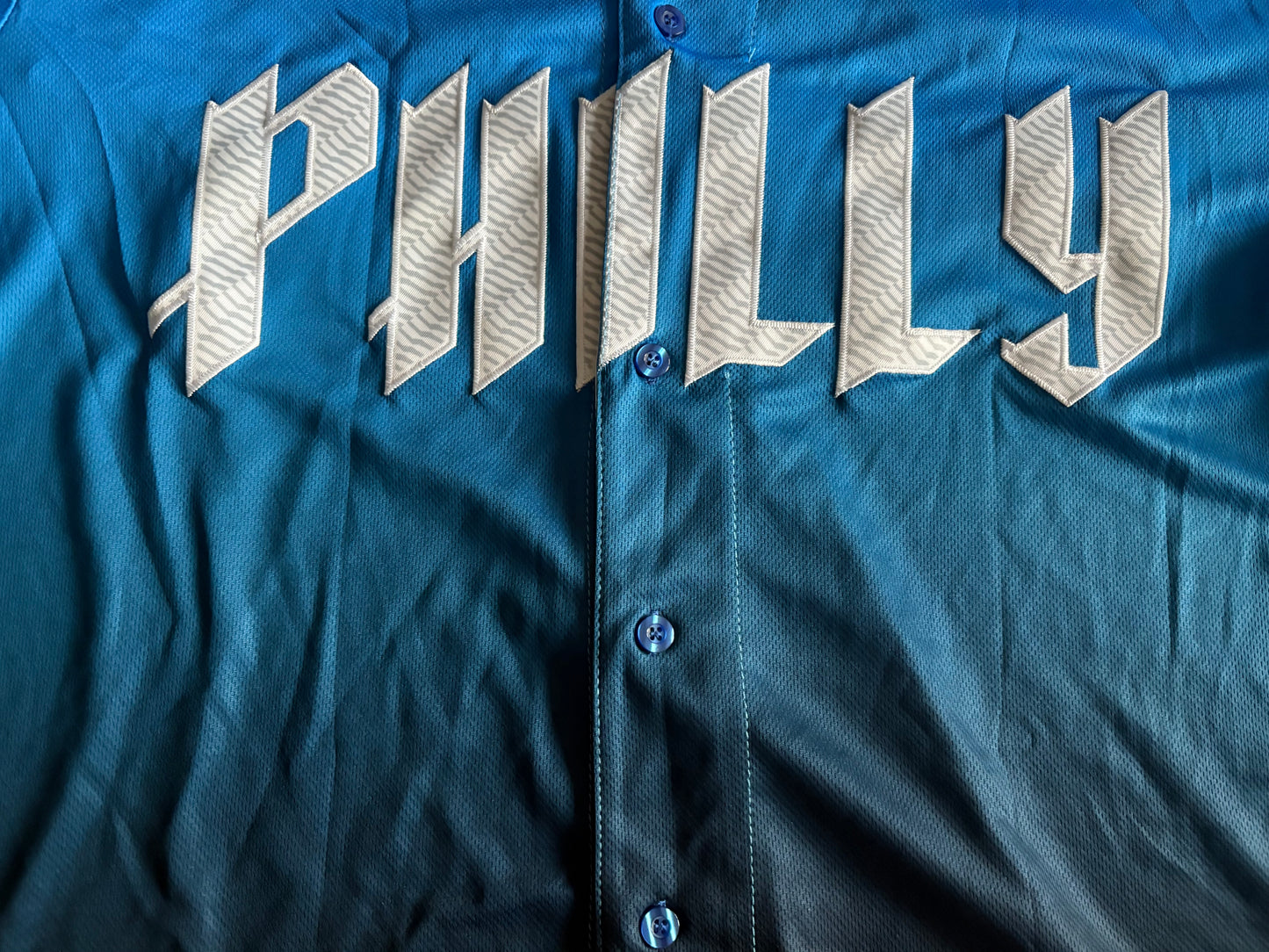 Philadelphia Phillies Harper MLB Baseball Shirt Blue 3 Large